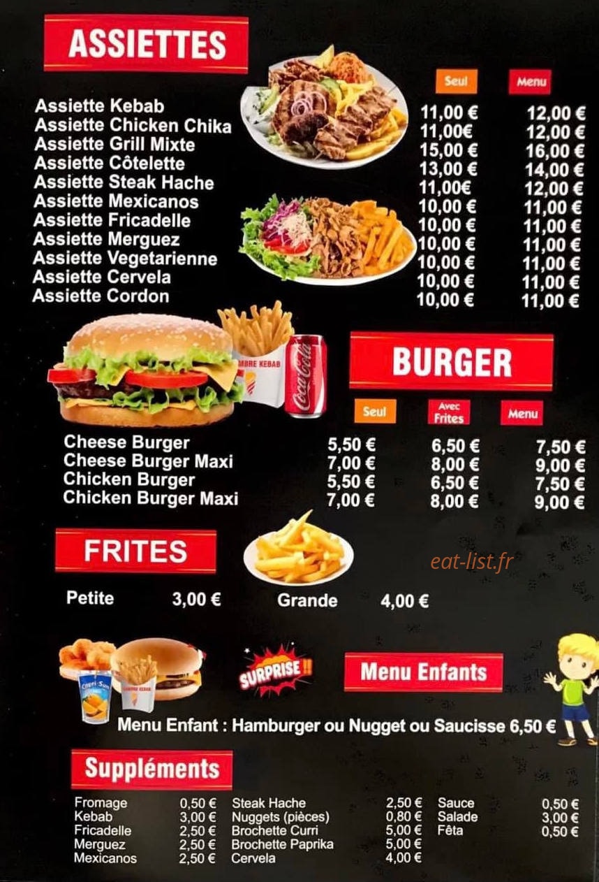 Sambre kebab — carte page 3