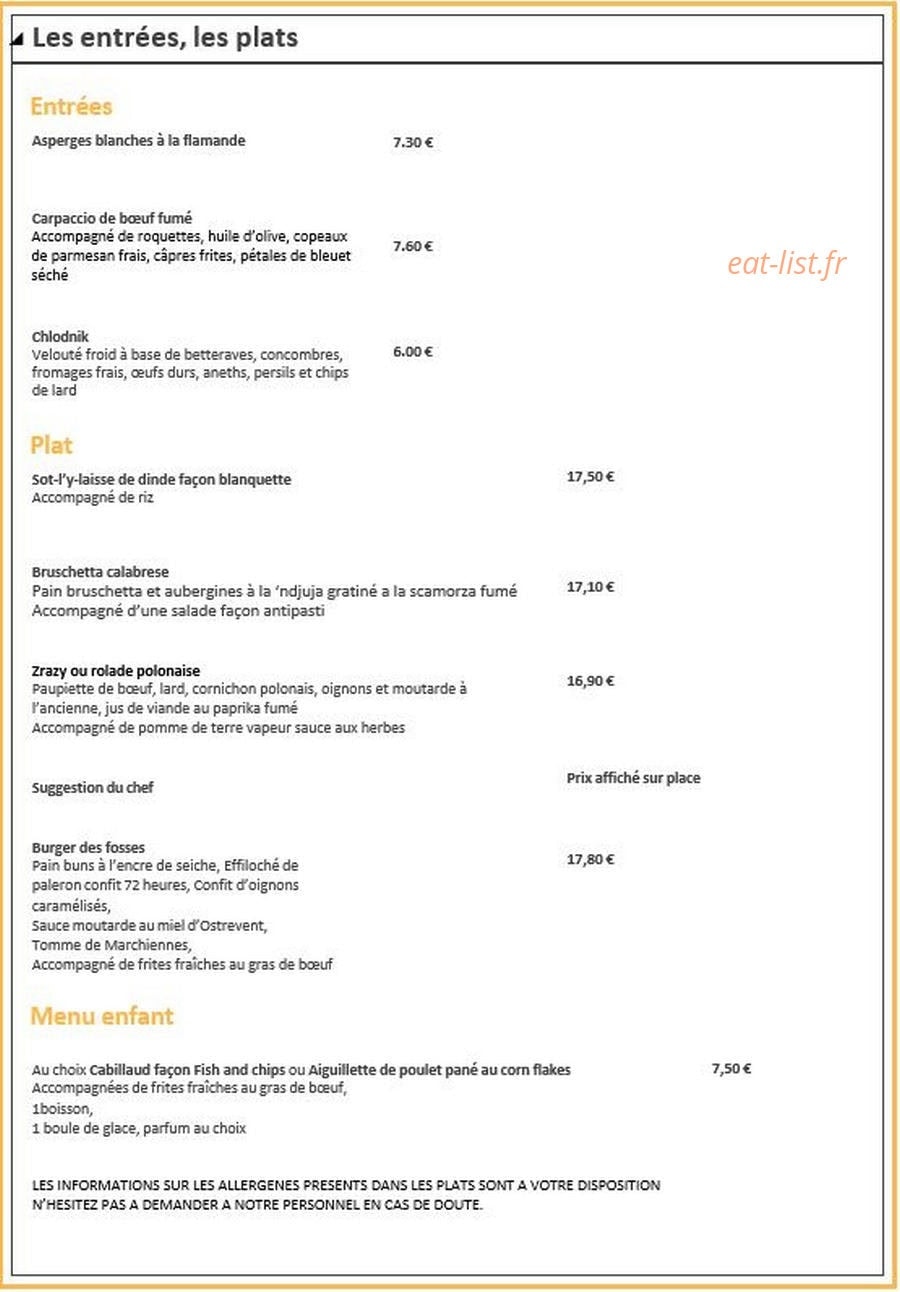 L'officine Des Gourmandises — carte page 1