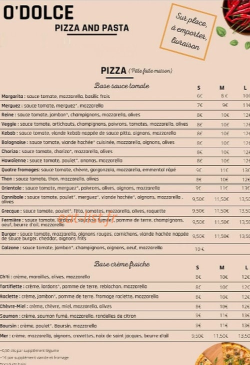 O'dolce — carte page 1