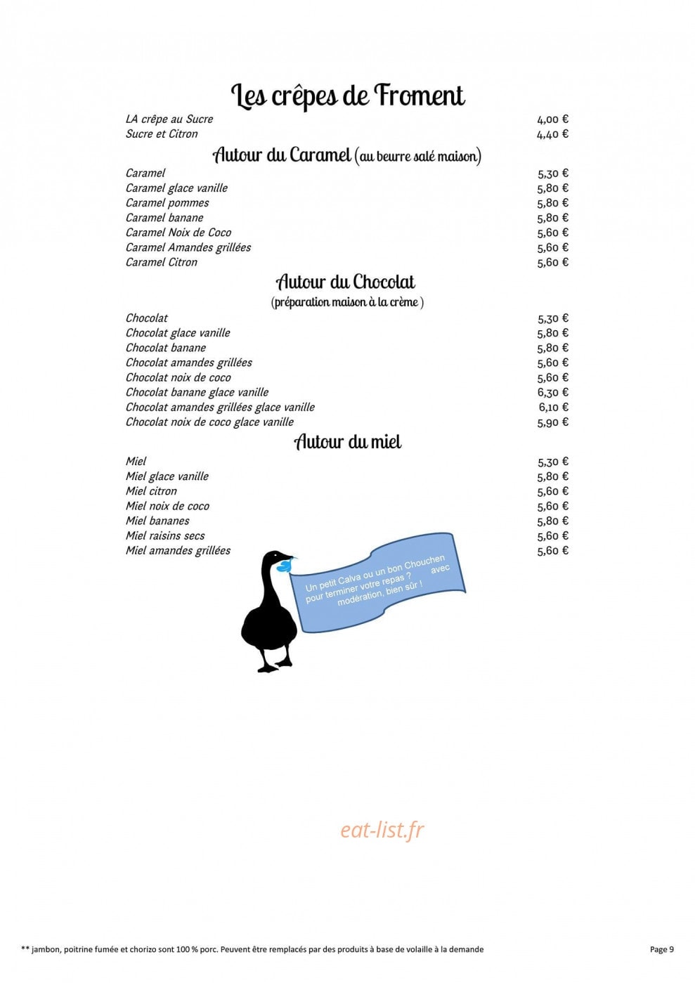 Crêperie An Ty Gwenn — carte page 9