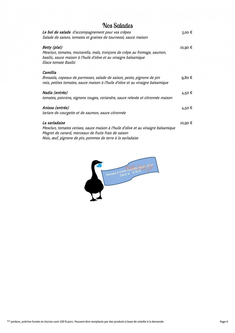 Crêperie An Ty Gwenn — carte page 4