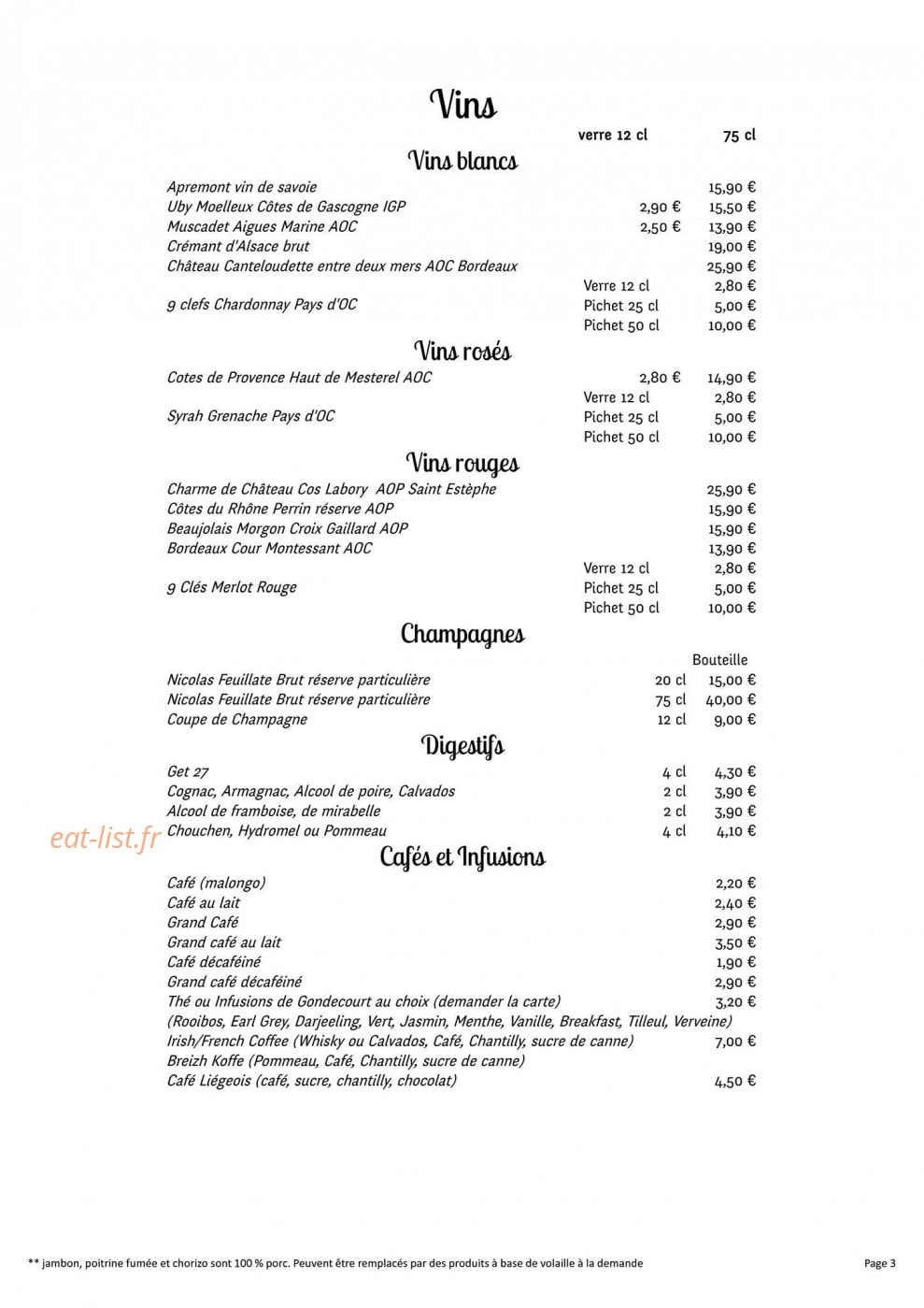 Crêperie An Ty Gwenn — carte page 3