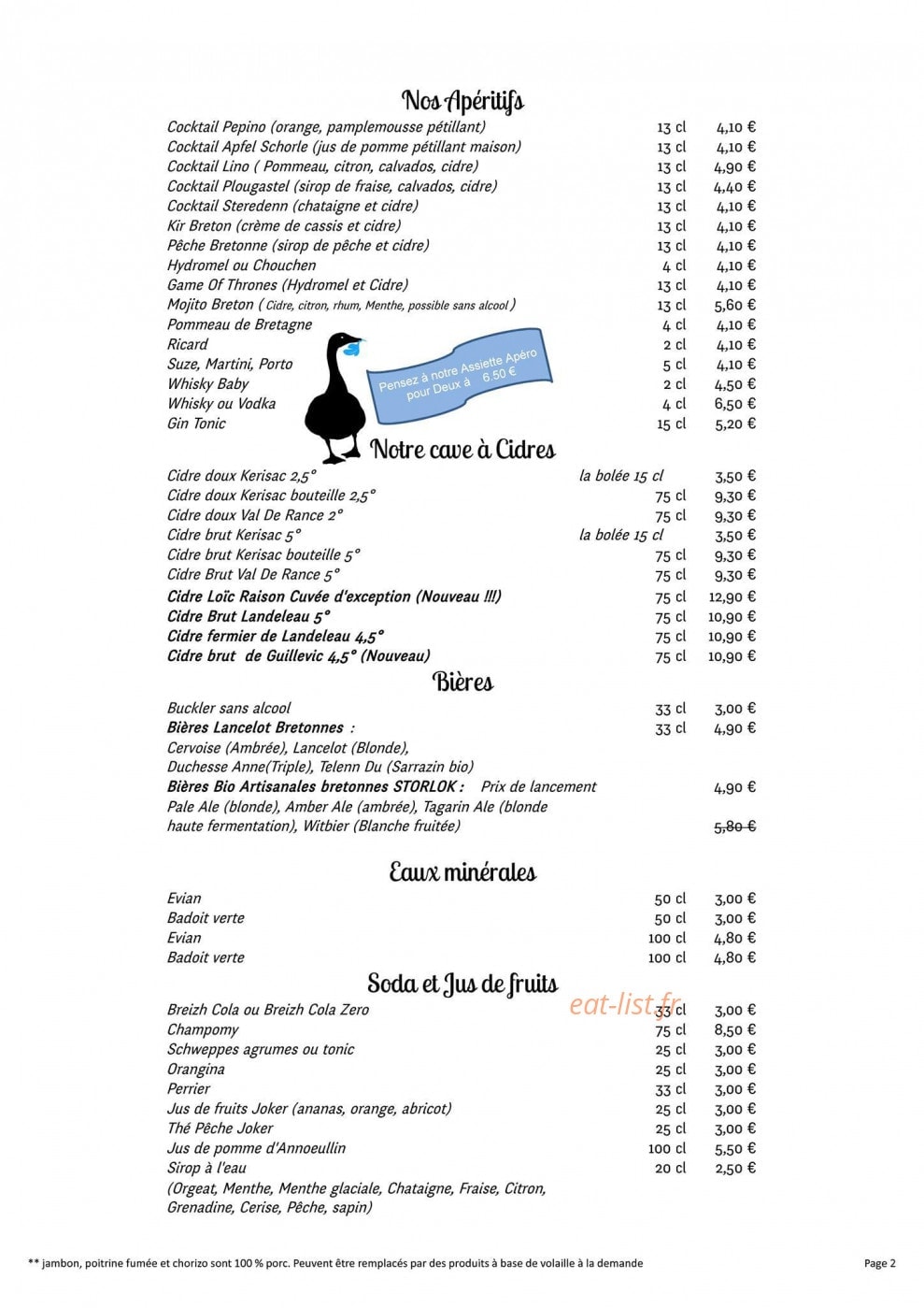 Crêperie An Ty Gwenn — carte page 2