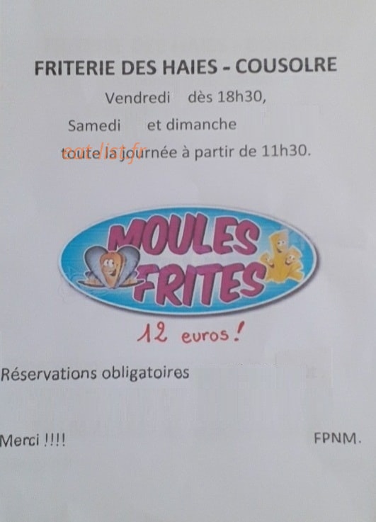 Friterie Des Haies — carte page 1