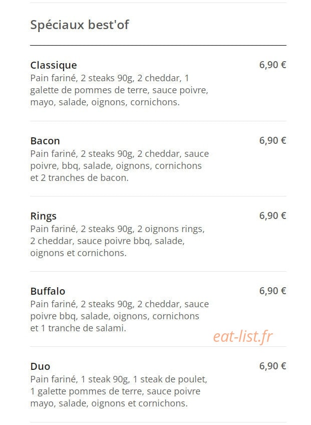 Best'Of food — carte page 6