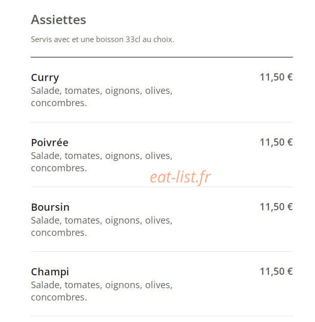Best'Of food — carte page 8