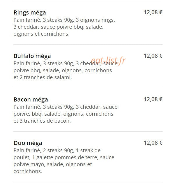 Best'Of food — carte page 3