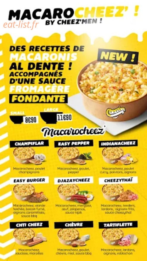 Cheezmen — carte page 8