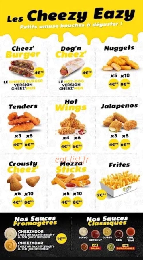 Cheezmen — carte page 1