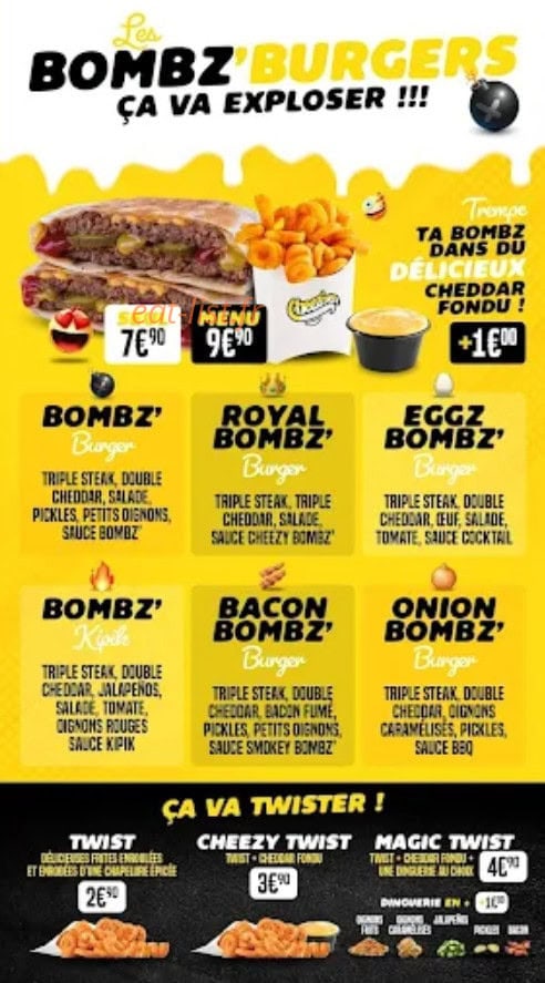 Cheezmen — carte page 2