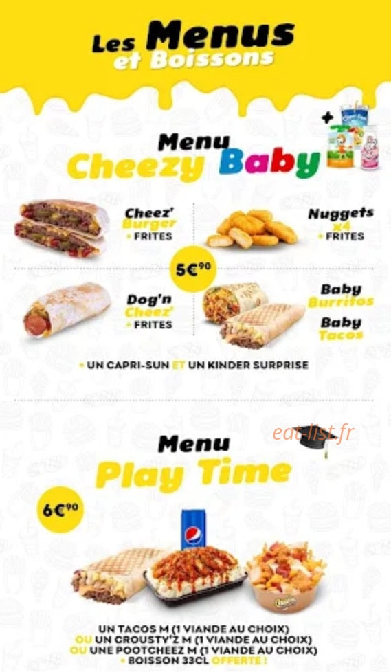 Cheezmen — carte page 6