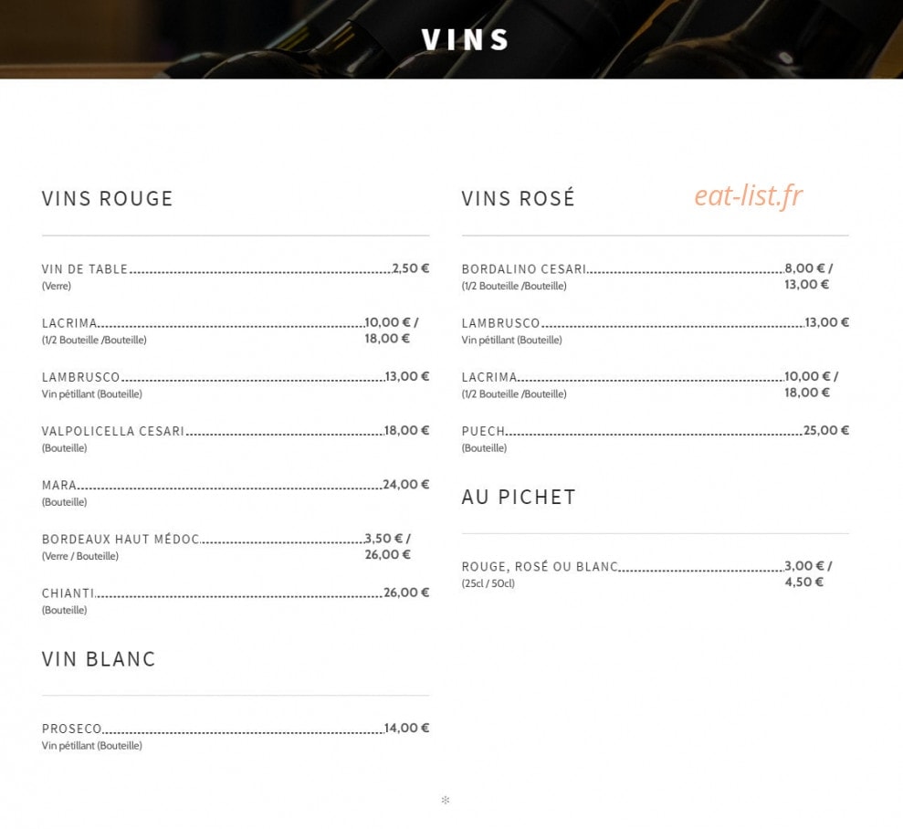 Dio Ristorante — carte page 6
