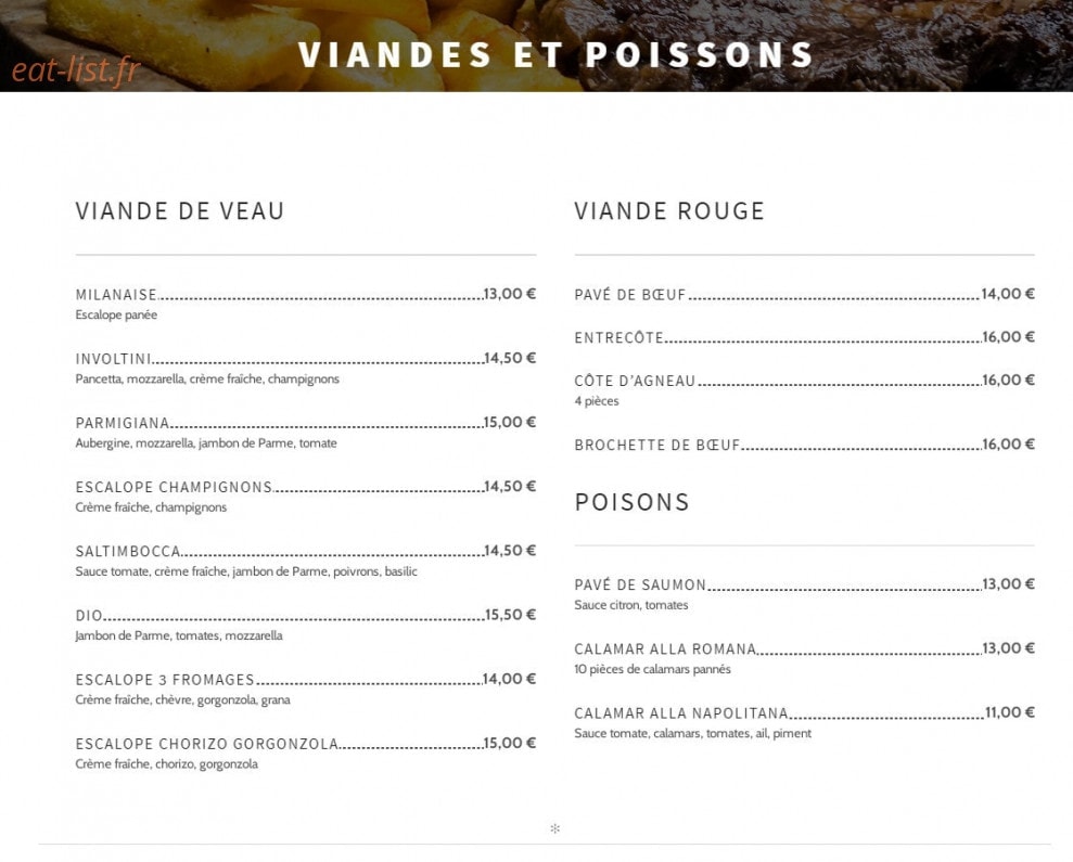 Dio Ristorante — carte page 4