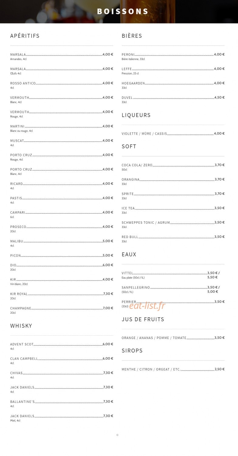 Dio Ristorante — carte page 5