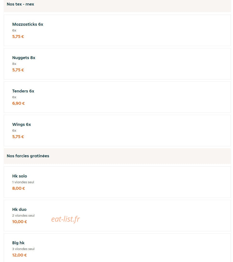 HK Food — carte page 12