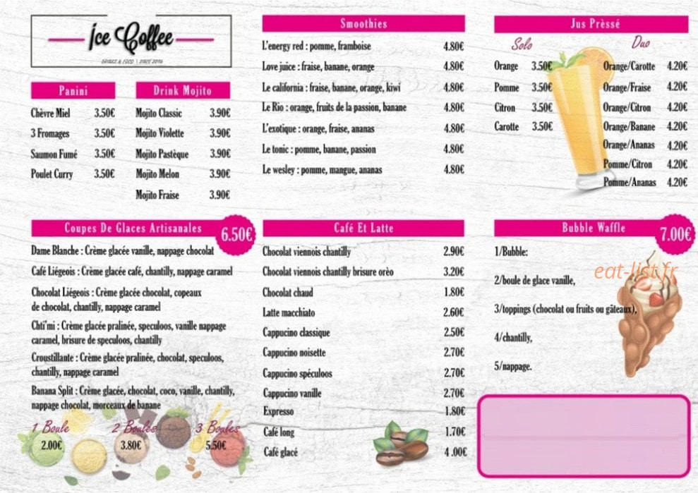 Ice Coffee — carte page 2