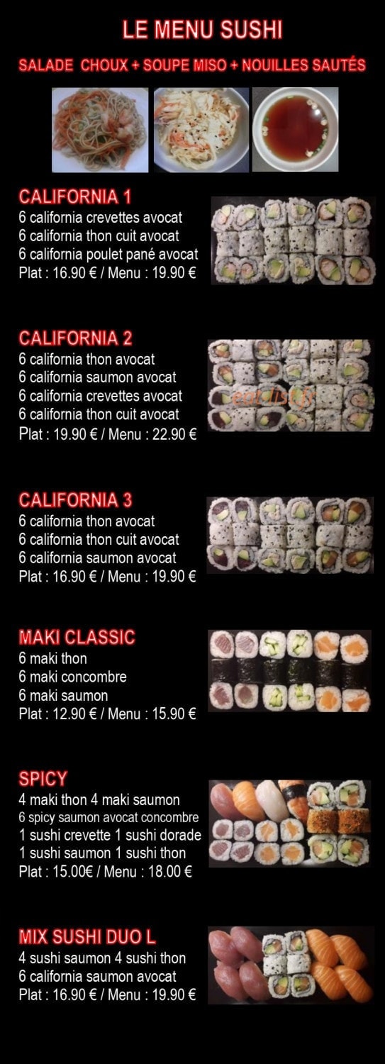 Jim Sushi — carte page 2
