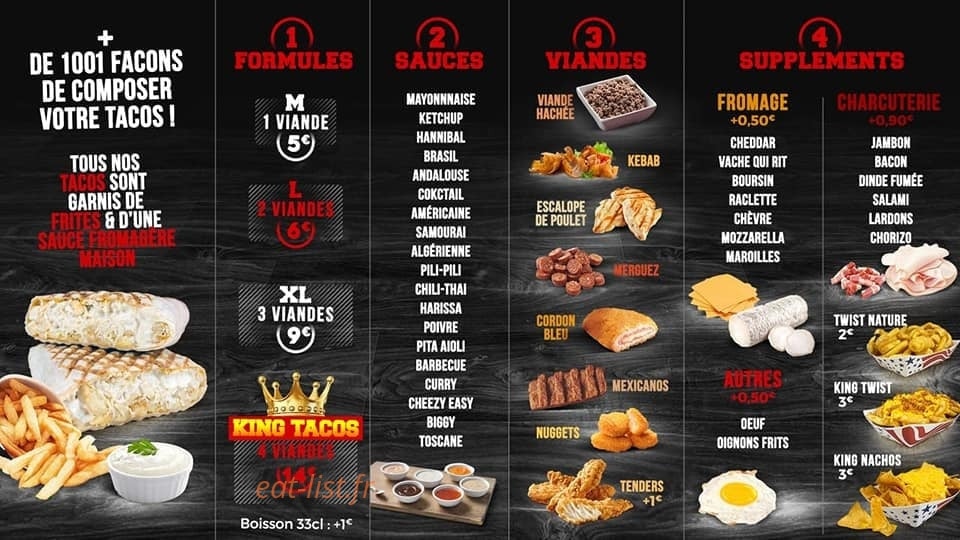 King Taco à Wattrelos - menu et photos