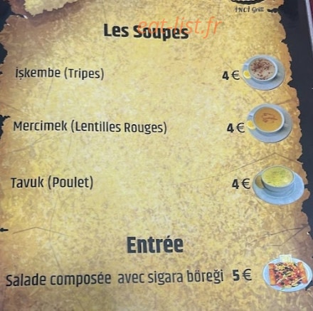 İnci Grill — carte page 2