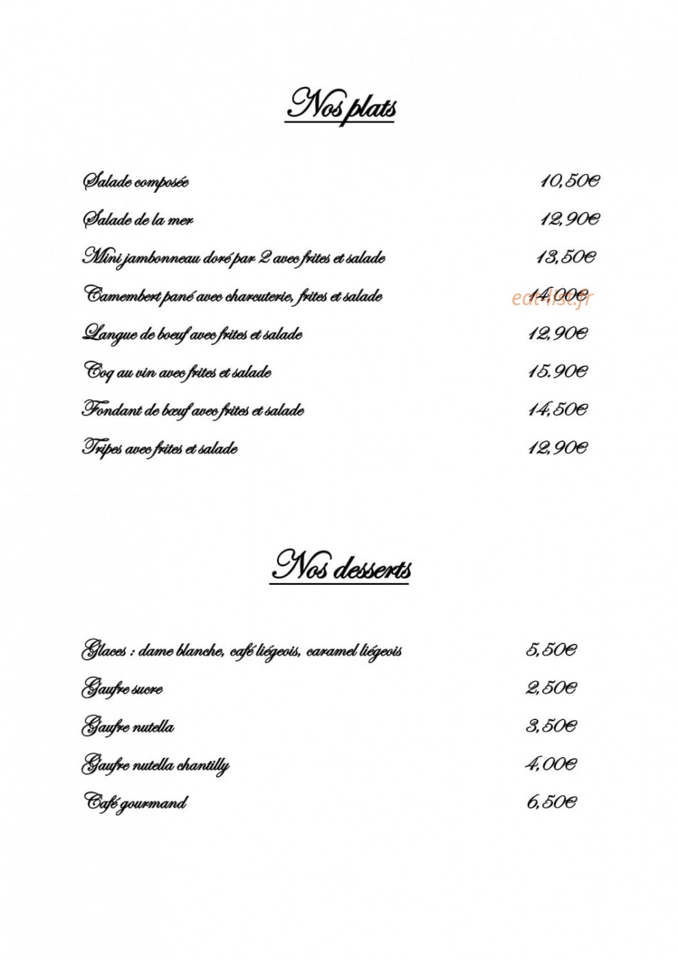 Le chalet de l'étang — carte page 1