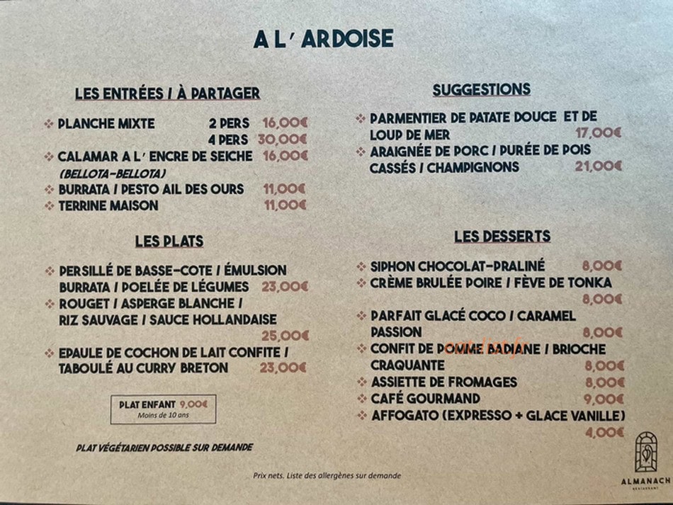 Almanach — carte page 1