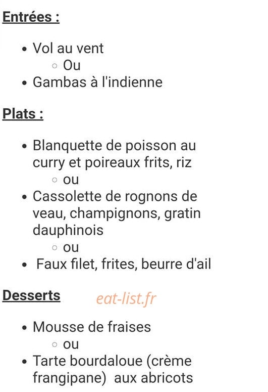 Aux Mets de Mémé — carte page 1