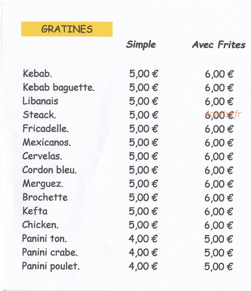 Snack Grand-Fort-Philippe — carte page 1