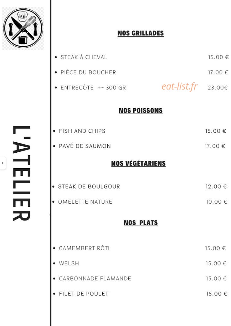 L’Atelier — carte page 2