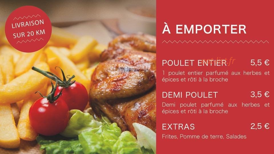 Au Poulet Royal — carte page 1