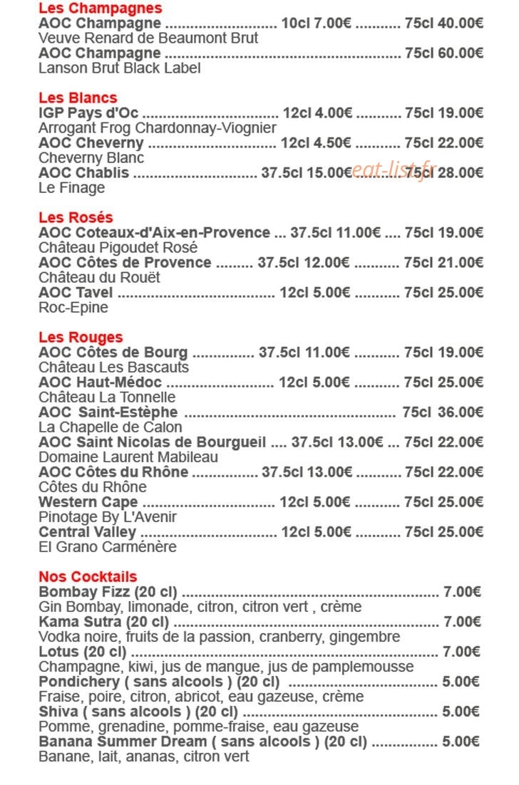 Aux Indes Royal — carte page 2