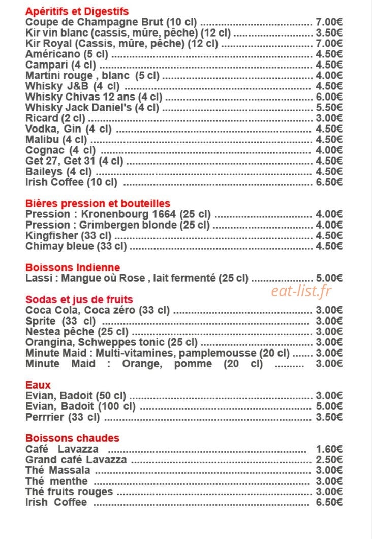 Aux Indes Royal — carte page 3
