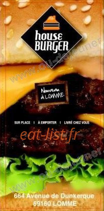 House Burger — carte page 1
