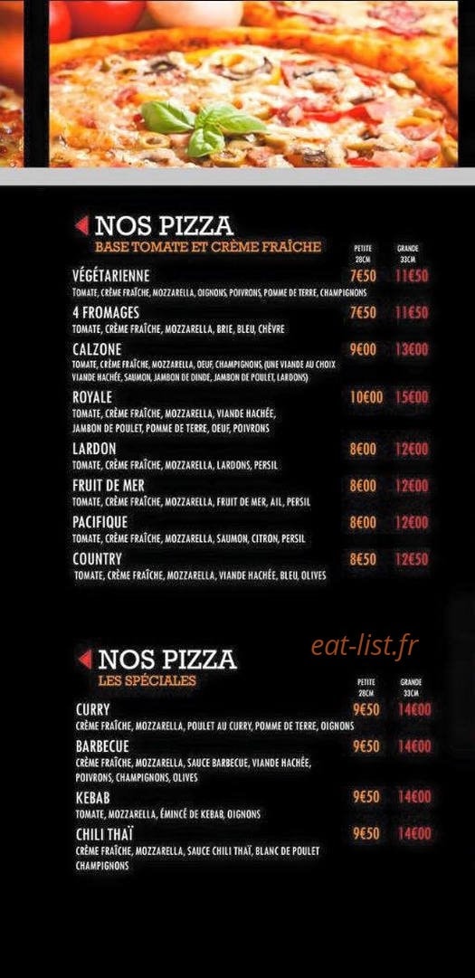 Pizza House — carte page 3
