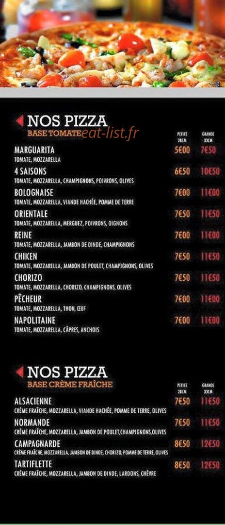 Pizza House — carte page 2
