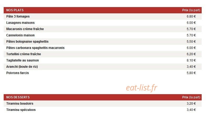 Pizzeria Isola — carte page 2
