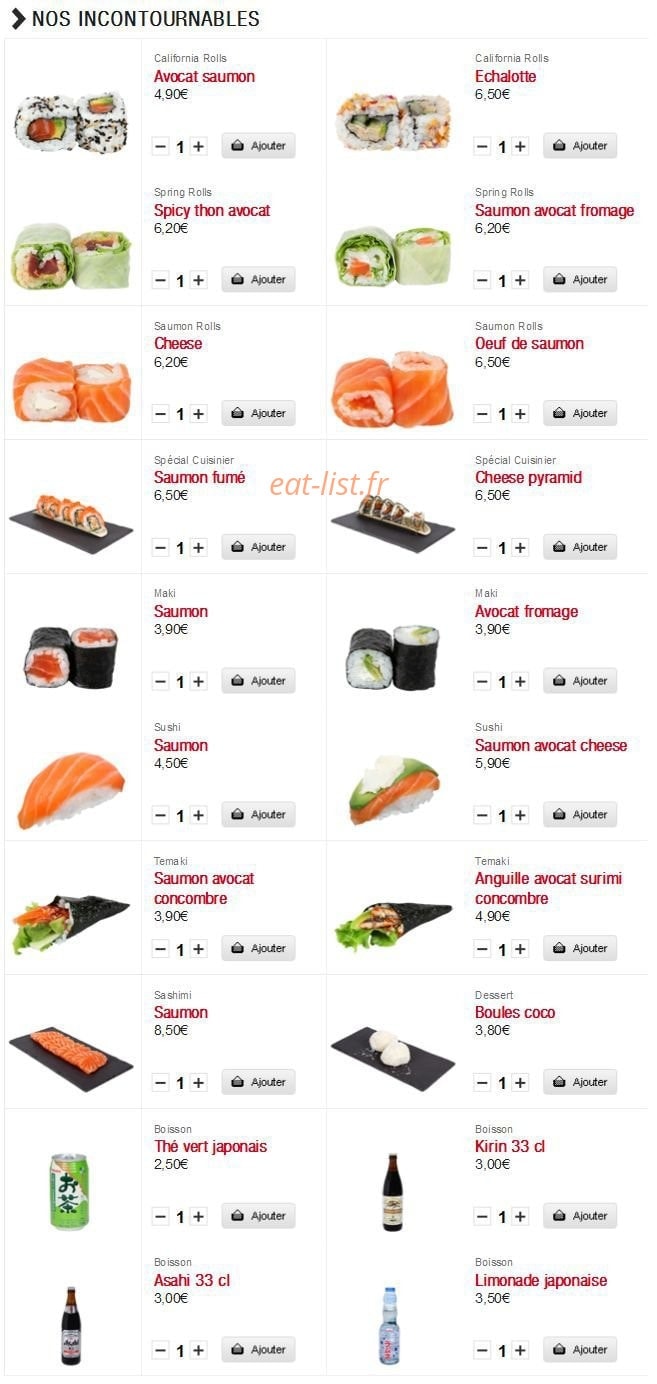 Sushi Boutik — carte page 2