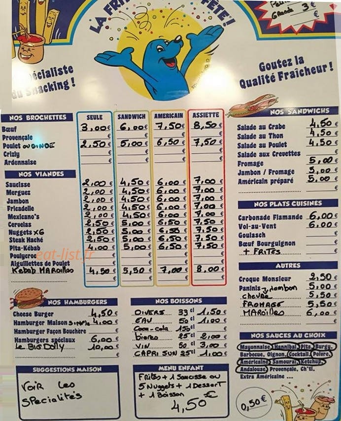 Delice frites — carte page 2