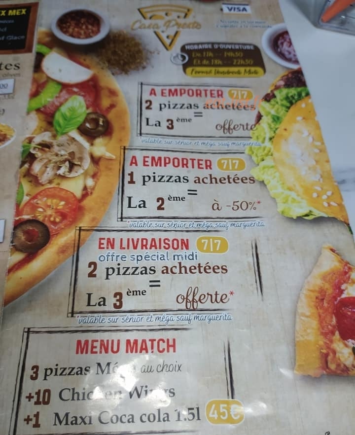 Pizza caza presto — carte page 1