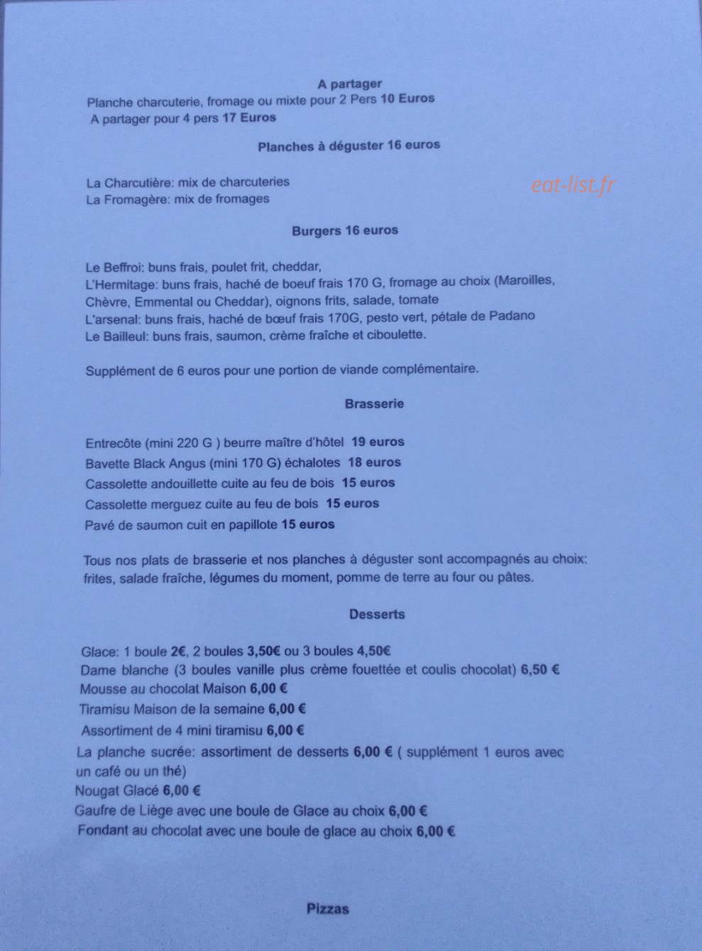 Comme Chez Vous — carte page 1