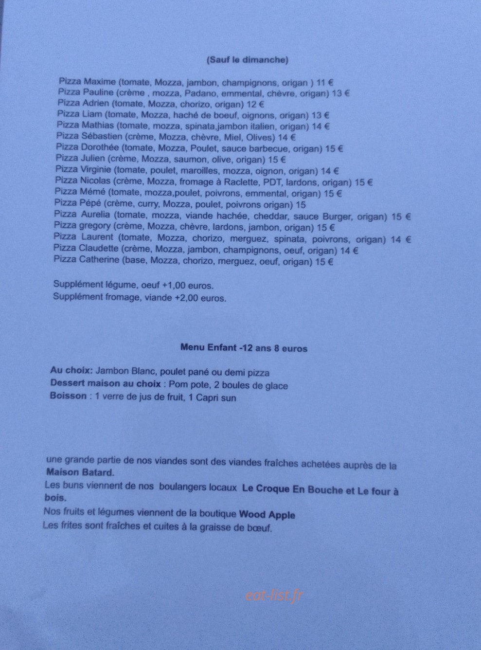 Comme Chez Vous — carte page 2