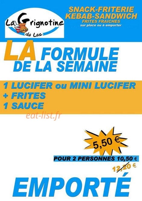 La Grignotine du Lac — carte page 1