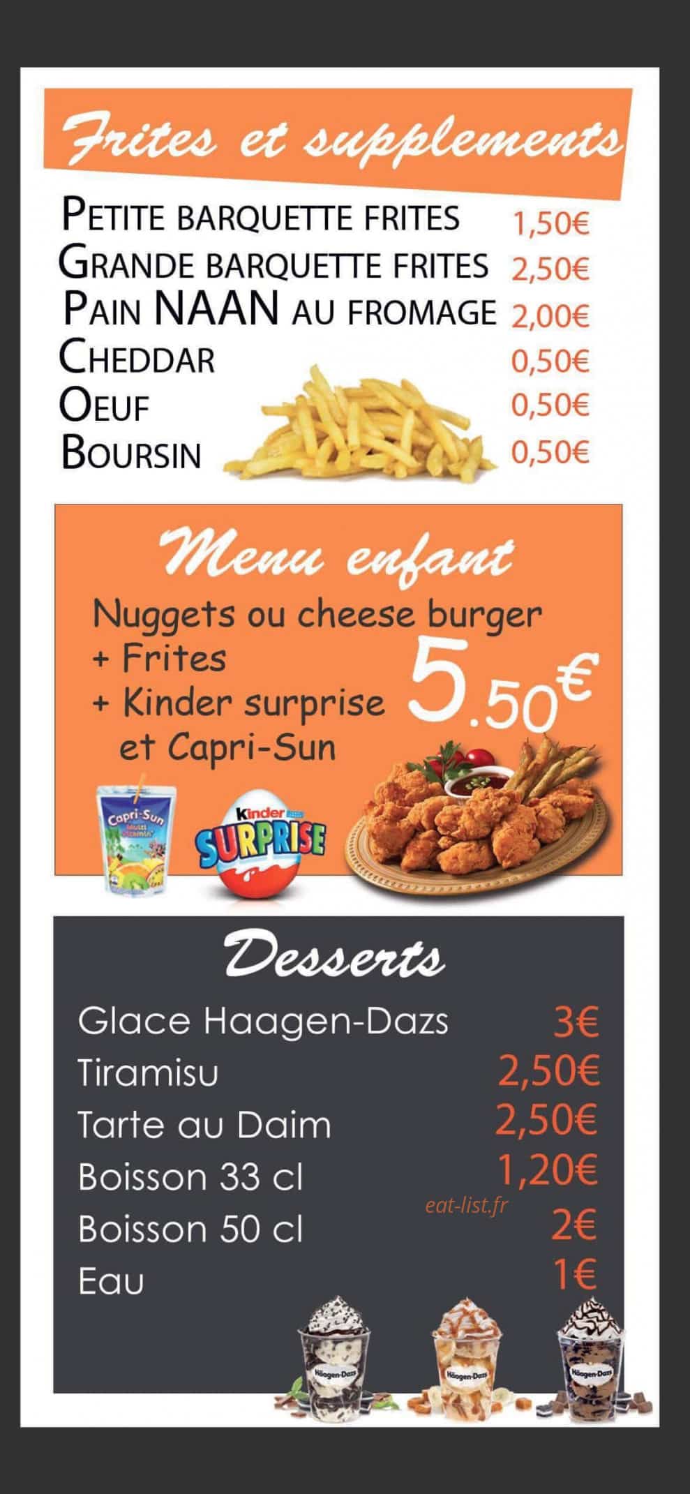 Ô Chicken Cheese — carte page 3