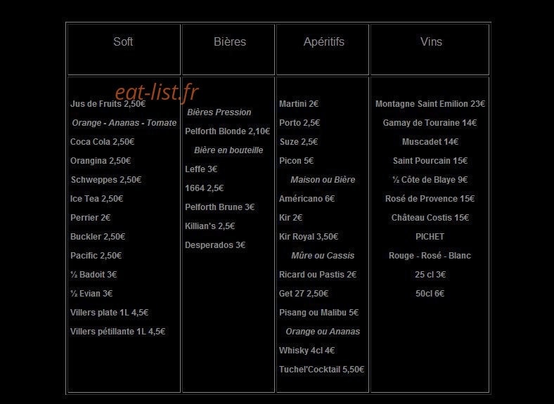 Tuchel Café — carte page 2
