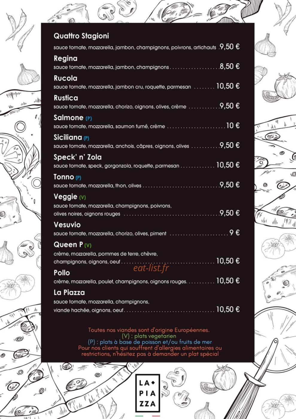La Piazza — carte page 11