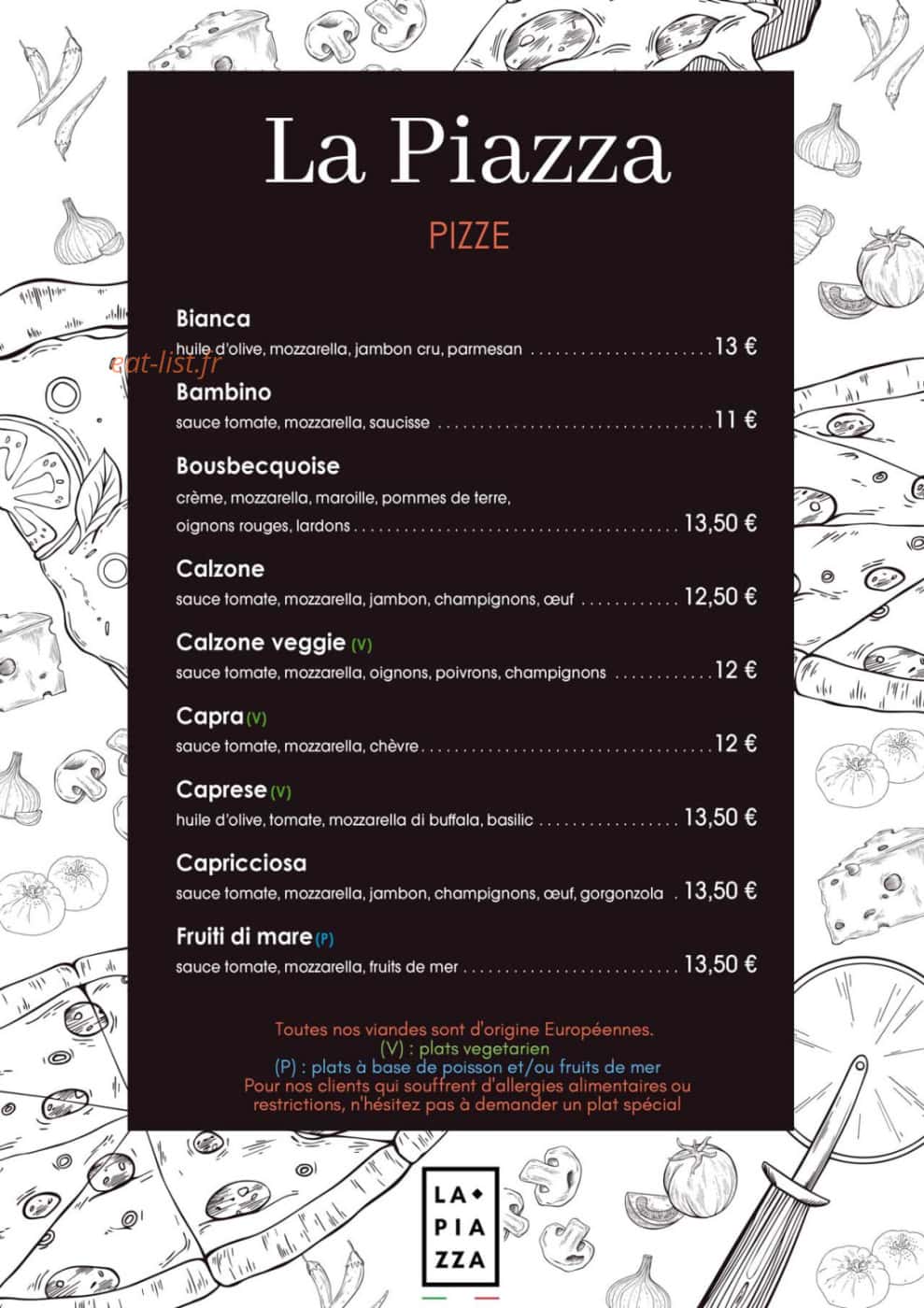 La Piazza — carte page 1