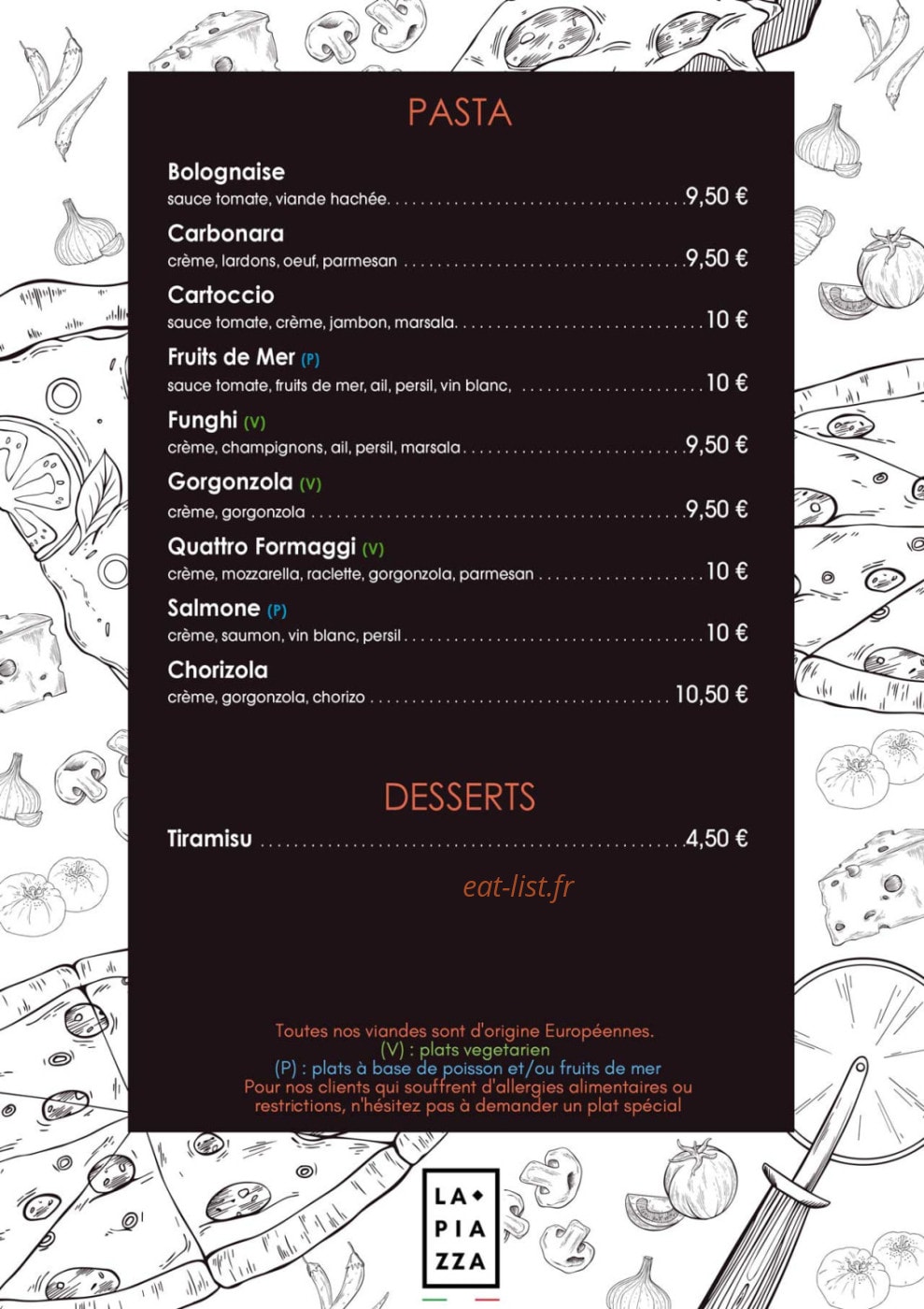 La Piazza — carte page 12