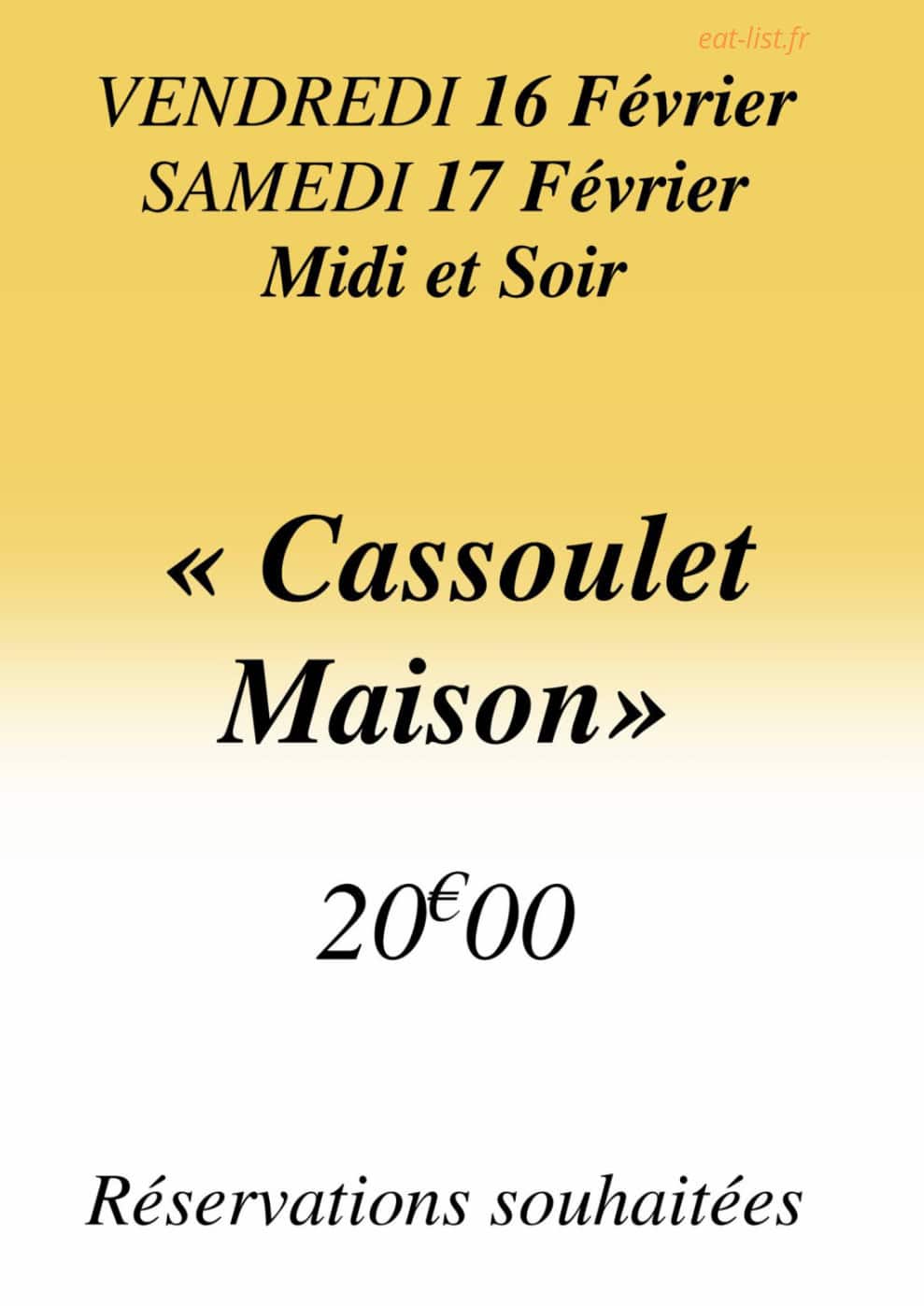 Le Saint-Honore — carte page 1