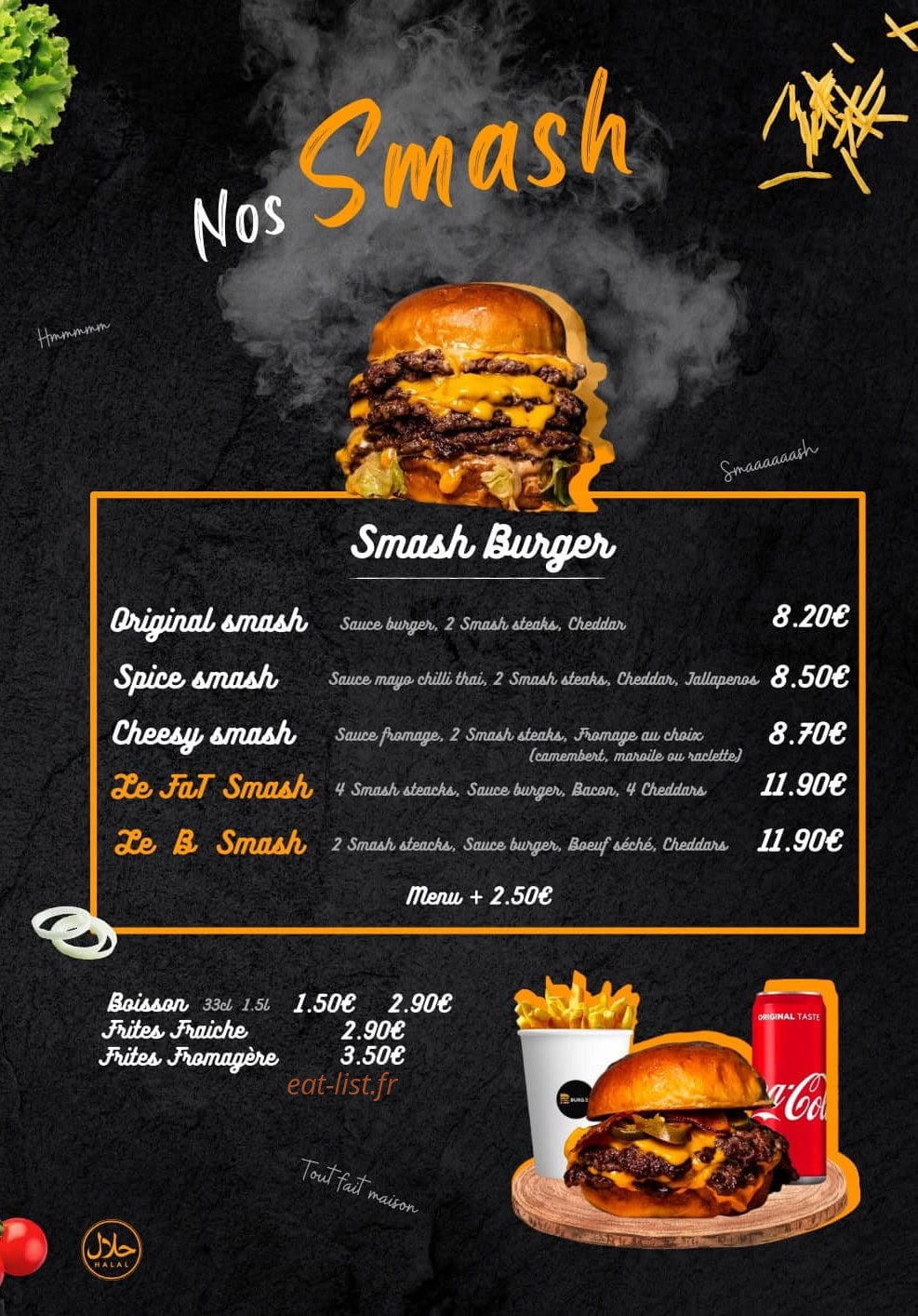 B burger — carte page 3