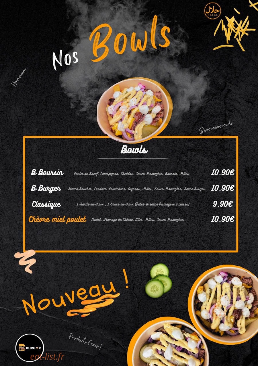 B burger — carte page 4