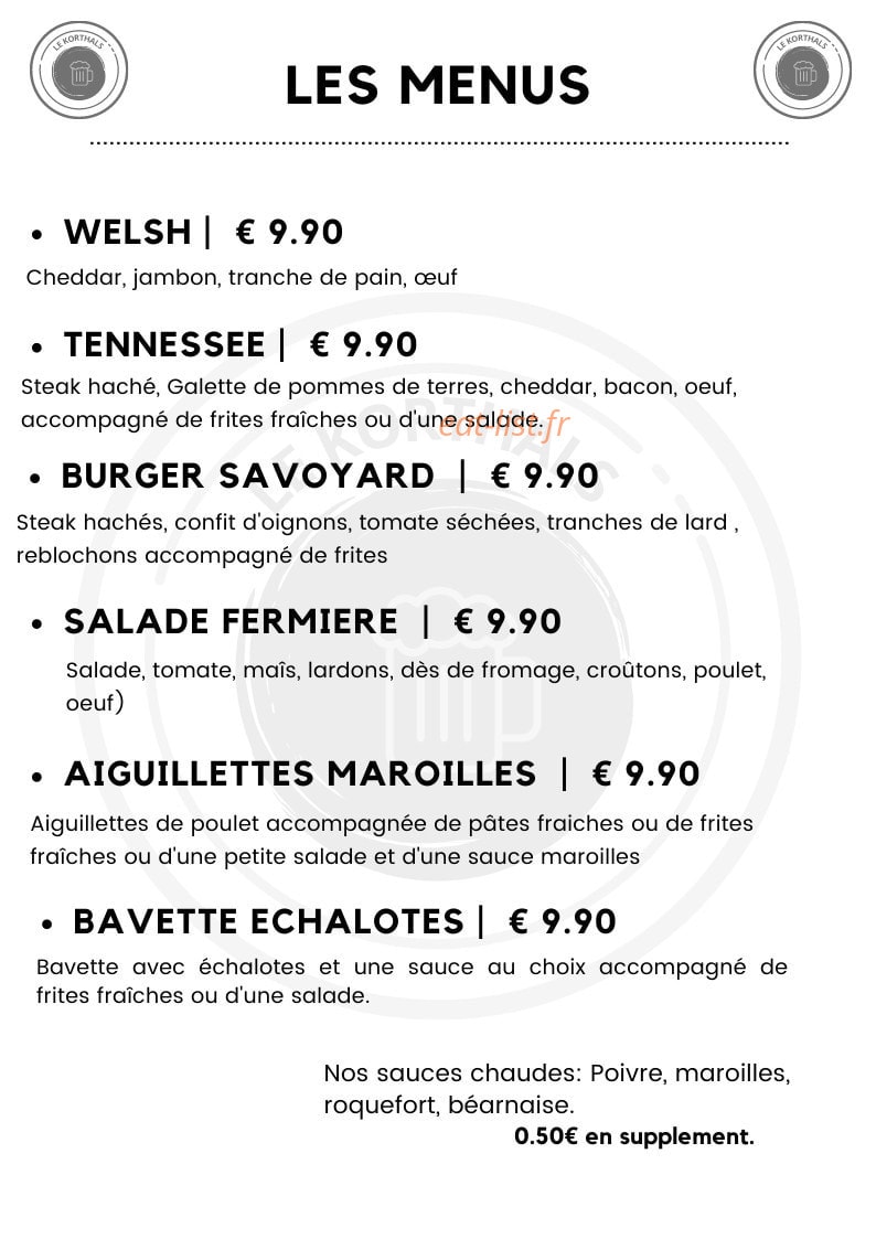 Le Korthals — carte page 1